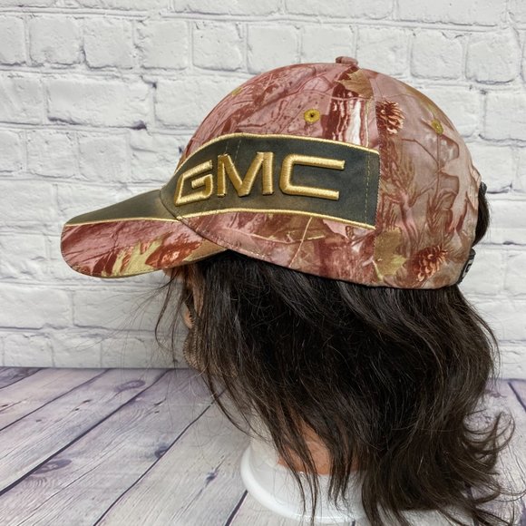 GMC Camo Hat Cap Strap Back Red Camouflage Outdoor Embroidered CHOKO One Size - Picture 2 of 10